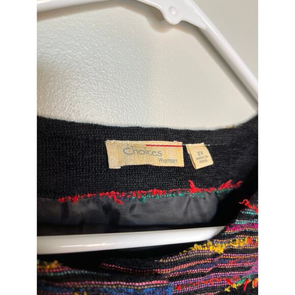 2000s Choices Textured Floral Maximalist Patchwork Tapestry Artsy Jacket 2X - Picture 2 of 7